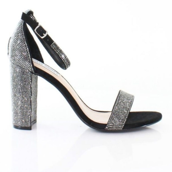 Steve Madden Carrson Crystal Rhinestone Block Heel Sandals 7 - Picture 8 of 14